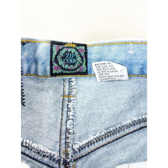 VTG Zip code Sz 7/8 (Actual 23x2) Floral Light Wash Denim Shorts 100% Cotton EUC - Picture 4 of 11